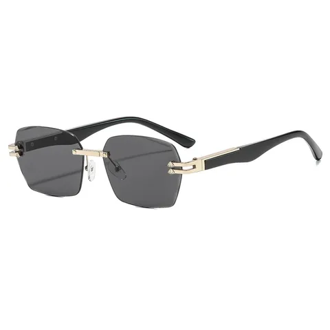 Gafas de Sol Cuadradas Sin Montura De Moda Para Mujeres Hombres Lujo Geométrico Gafas De Sol Sin Marco Protección Solar Al Aire Libre Vacaciones Calle