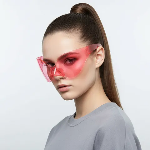 Punk Futuristisch Ein-Stück Wrap Sonnenbrillen Y2K Hip-Hop Übergröße Shield Sonnenbrillen Für Herren Damen Outdoor Party Mode