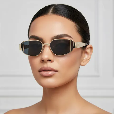 Gafas de Sol Cuadradas de Metal Vintage Hip Hop Para Mujeres Hombres Moda Protección UV400 Retro Geométrico Estilo Callejero Gafas