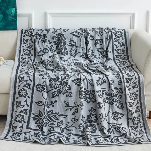 Woven Jacquard Throw Blanket For Sofa Bed Aviation Soft Warm Polyester Blanket Modern Minimalist Home Decor