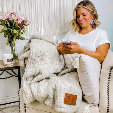 Thickened Winter Cable Knitted Blanket Solid Color Polyester Lambswool Warm Throw Blanket For Sofa Bed Home Decor
