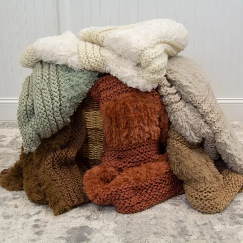 Nordic Modern Minimalist Solid Color Knitted Throw Blanket Warm Soft Cozy Decorative Blanket For Living Room Bedroom Bedding