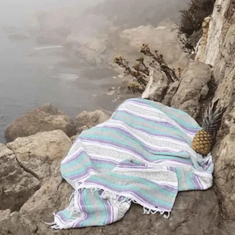 Mexican Style Woven Throw Blanket Geometric Striped Fringe Blanket For Beach Picnic Outdoor Home Decor