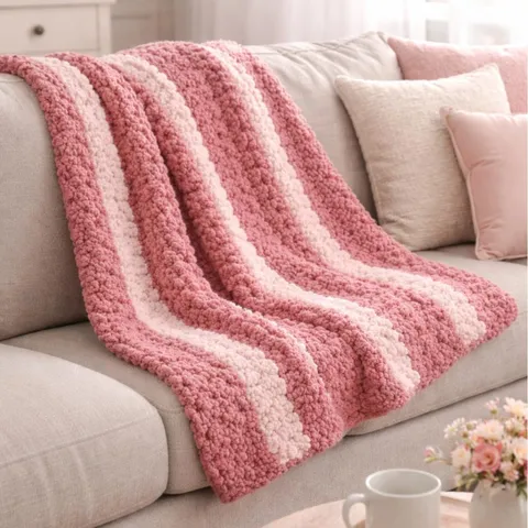 Nordic Style Knitted Throw Blanket Soft Warm Striped Blanket For Sofa Bed Office Home Decor
