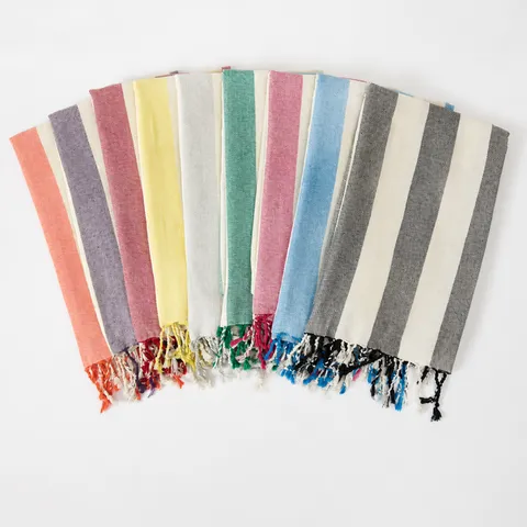 American Style Fringe Cotton Blend Beach Towel Turkish Bath Towel Stripe Plaid Quick Drying Multipurpose Home Travel