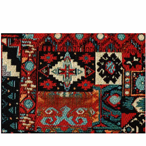 Thick Poly-Cotton Yarn-Dyed Jacquard Fabric Ethnic Style Geometric Pattern For Winter Coat Skirt Bag Sofa
