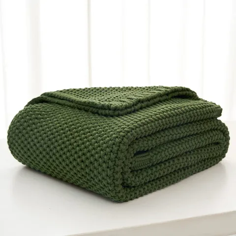 American Style Geometric Pattern Acrylic Knitted Jacquard Blanket Sofa Throw Blanket