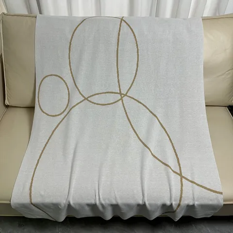 Modern Cotton Blend Knitted Jacquard Blanket Geometric Pattern Soft Cozy Throw Blanket For Living Room Bedroom Bed Sofa