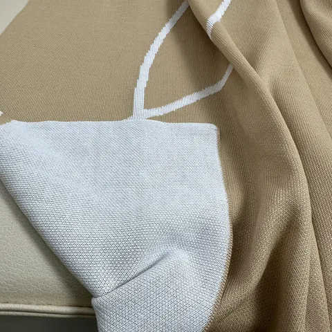 Modern Cotton Blend Knitted Jacquard Blanket Geometric Pattern Soft Cozy Throw Blanket For Living Room Bedroom Bed Sofa