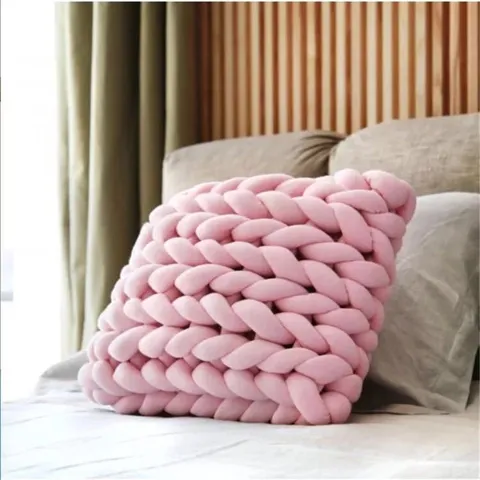 Nordic Ins Style Knitted Thick Yarn Throw Pillow Cute Round Sofa Cushion Soft Decorative Pillow For Living Room Bedroom
