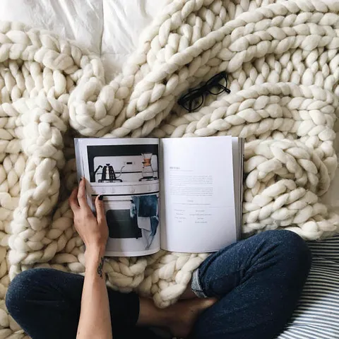 Chunky Knit Blanket Handmade Throw Blanket Chunky Yarn Blanket Soft Warm Cozy Blanket For Sofa Bed Home Decor