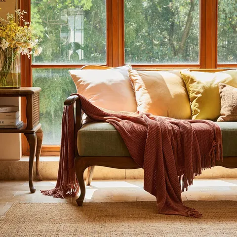 Nordic Style Solid Color Knitted Sofa Blanket Tassel Fringe Throw Blanket Soft Warm Office Nap Blanket Air Conditioning Blanket