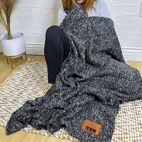 Minimalist Solid Color Knitted Throw Blanket Soft Warm Cozy Decorative Blanket For Bed Sofa Living Room Home Textile