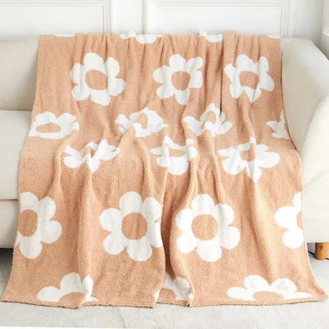 Valentine Day Knitted Blanket Microfiber Plush Warm Throw Blanket Heart Floral Pattern Home Bedding Living Room Decor