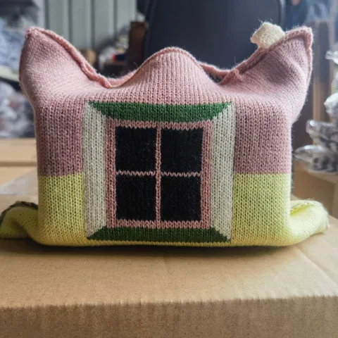 Cubierta de Caja de Pañuelos de Algodón Tejido Bolsa de Almacenamiento Decorativa para el Hogar Patrón Lindo Soporte para Servilletas de Sala de Estar