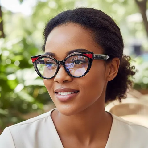 Femmes Lunettes Œil de Chat Vintage Anti-Lumière Bleue Monture PC Rétro Mode Bureau Ordinateur Optique Lumière Bleue Lunettes