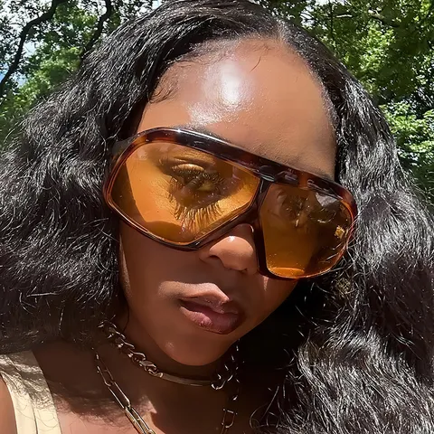 Retro Übergroße Integrierte Schild Sonnenbrille Für Damen Y2K Mode Einteilige Visier Sonnenbrille Outdoor Street Style UV400 PC Rahmen AC Linse