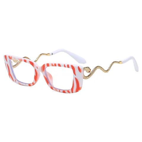 Gafas de Sol Cuadradas con Patilla de Serpiente para Mujer Hombre Montura de Metal PC AC Lente Degradada Estilo Diseñador Lujo UV400