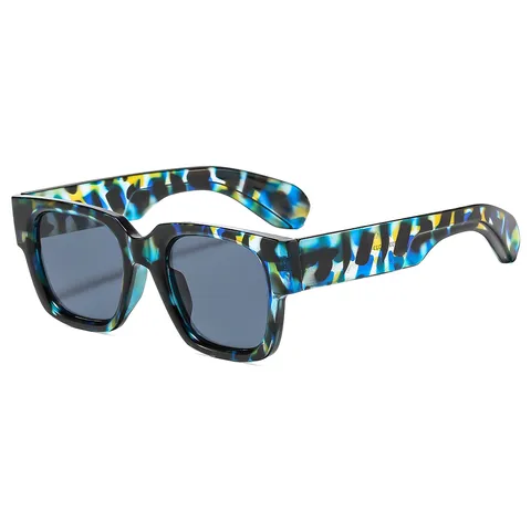 Quadratische Sonnenbrille Für Damen Herren Retro Trendy Breite Bügel Sonnenschutz UV400 Mode Eyewear Für Outdoor Reisen