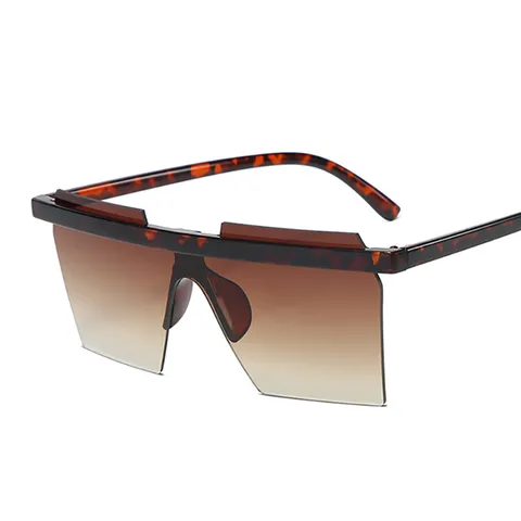 Occhiali da Sole Oversize Rifilati in Un Unico Pezzo per Donna Montatura Quadrata Flat Top Stile Street Protezione UV400