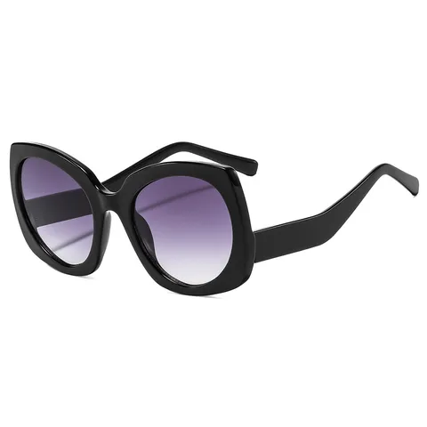Gafas de Sol de Ojo de Gato a la Moda para Mujer Montura de PC Extragrande Protección UV400 Patchwork de Tendencia Gafas de Sol