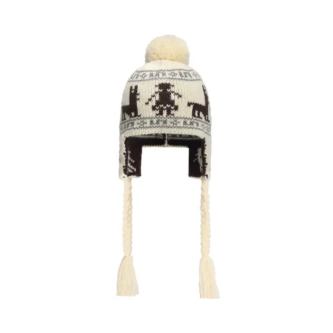 Women Winter Warm Knitted Hat Fair Isle Jacquard Earmuff Beanie With Pom Pom Tassel Stylish Cold Weather Cap