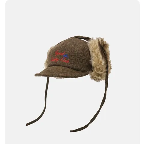 Vintage Plaid Trapper Hat Winter Warm Ear Flap Bomber Hat Faux Fur Lined Lace Up Windproof Cap For Women Men