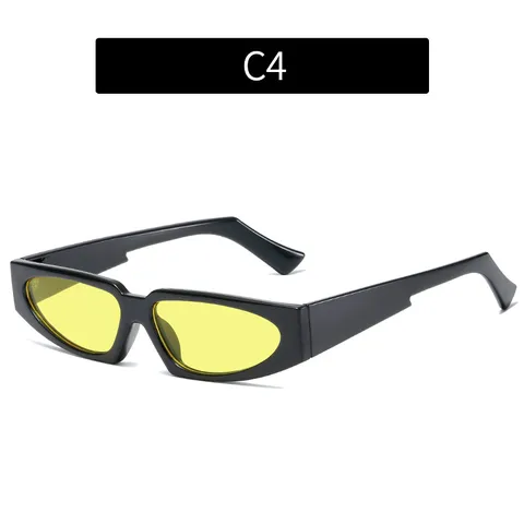 Gafas de Sol Ins Trendy de Montura Estrecha Triangular Retro Hip Hop Geométricas Color Caramelo para Mujeres Hombres UV400 Moda Fiesta Viaje Gafas