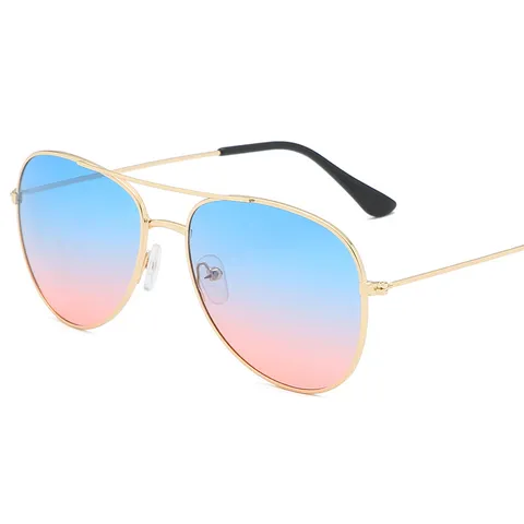 Gafas de Sol Aviador Clásicas para Hombre Mujer Doble Puente Montura de Metal Moda Lentes de Océano Gafas de Conducción