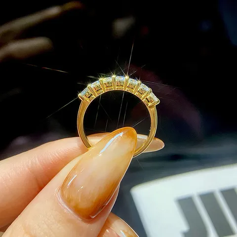 GRA Moissanit Ring 925 Sterlingsilber Sieben Sterne Krone Ring Für Damen Regenbogen Moissanit Pave Ring Hochzeit Schmuck Geschenk