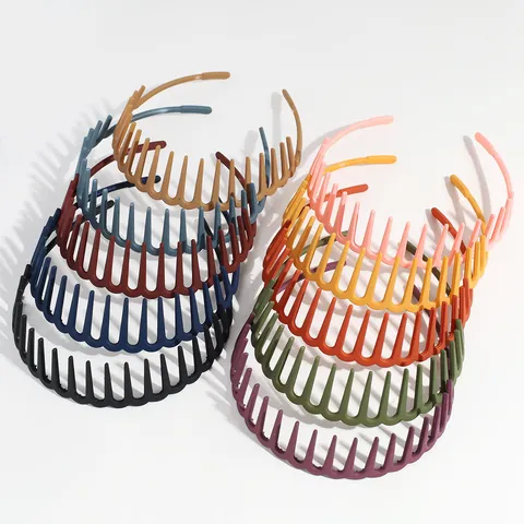 Non-slip Toothed Plastic Hairband Solid Color Fashion Headband For Women Simple Daily Hair Accessories Pushing Back Hairband