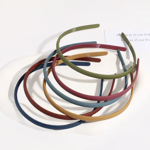 Frosted Plastic Headband For Women Girls Anti-Slip Hairband With Teeth Matte Solid Color Fashion Hair Accessories Thin Head Hoop