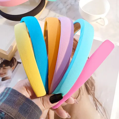 Korean Style Thin Sponge Headband Solid Color Cloth Wrapped Hair Hoop Fashion Hair Accessories For Women Face Washing