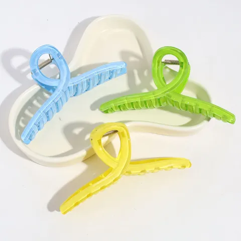 Einfarbig Glänzend Kreuz Haarkralle Clip Mode Geometrische Haarklammer Für Frauen Elegant Groß Harz Rutschfest Pferdeschwanz Kopfschmuck Geschenk
