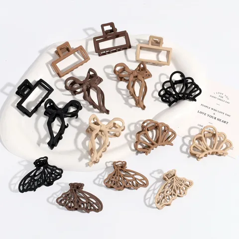 Matte Legierung Haarkralle Für Damen Koreanisch Schmetterling Bogen Quadratisch Haarklammer Kleine Mattiert Haarschmuck