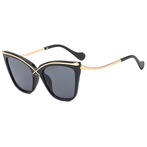 Gafas de Sol de Ojos de Gato para Mujer Personalidad de Moda Puente Cruzado Montatura Completa Gafas UV400 Protección Solar Viaje Fiesta