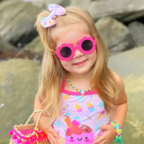 Kinder Niedliche Sonnenblume Sonnenbrille PC Linse UV400 Schutz Kinder Blume Form Sonnenbrille Für Jungen Mädchen Outdoor Party Mode Brillen
