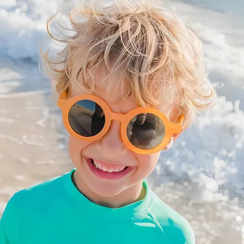 Occhiali da Sole Tondi Vintage per Bambini Carino Bambino Esterno Protezione UV400 Accessori Occhiali