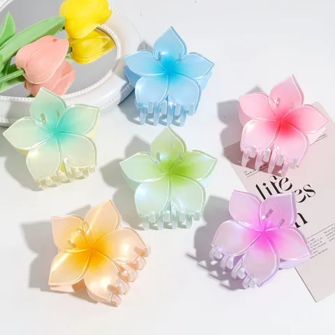 Frische Gradienten Blumen Haarklaue Stilvolle Kunststoff Blume Haarklammer Für Damen Vielseitiger Haarschmuck Für Täglich Dating Party Styling