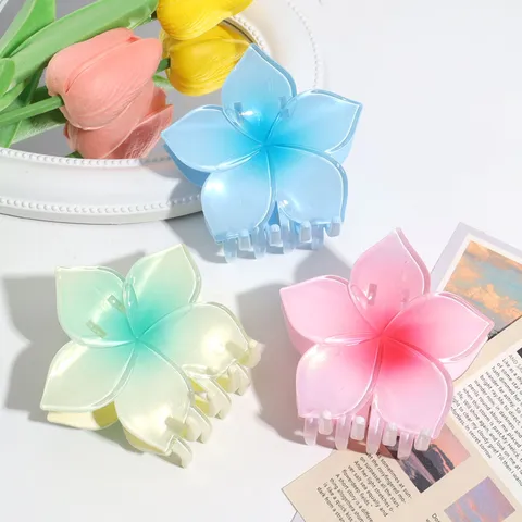 Frische Gradienten Blumen Haarklaue Stilvolle Kunststoff Blume Haarklammer Für Damen Vielseitiger Haarschmuck Für Täglich Dating Party Styling