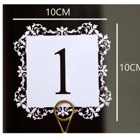 European Laser Cut Hollow White Place Cards Elegant Lace Table Number Cards For Wedding Banquet Reception Party Seating