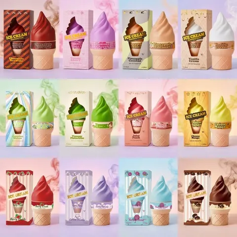 Perfume Creativo con Forma de Cono de Helado para Mujer Fragancia Frutal Duradera Spray Corporal para Niñas Damas Regalo
