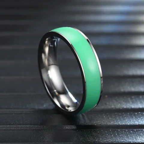 Vintage Edelstahl Emaille Drip Oil Ring Für Paare Herren Damen Minzgrün Retro Mode Fingerring Schmuck Geschenk
