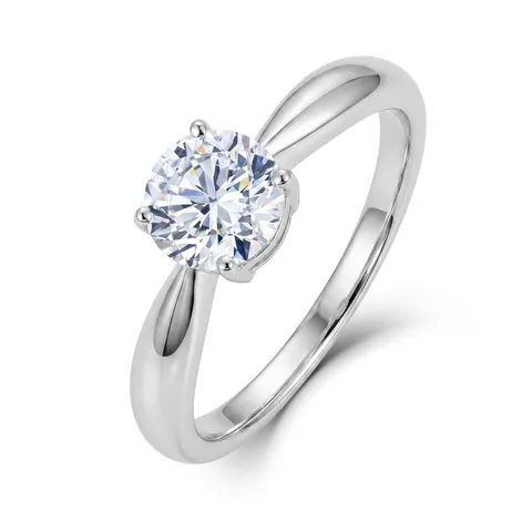 Bague en Argent Sterling 925 avec Diamant de Laboratoire Classique Solitaire à Quatre Griffes Diamant CVD pour Femme Bijoux de Luxe