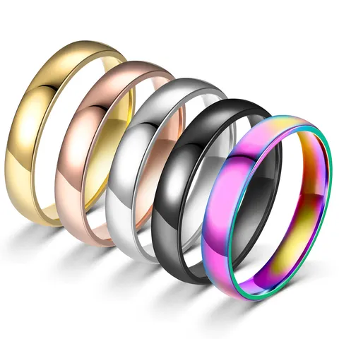 Minimalistischer Edelstahl Glatter Bogenring Für Herren Damen Titanstahl Paare Band Modischer Finger Schmuck Geschenk