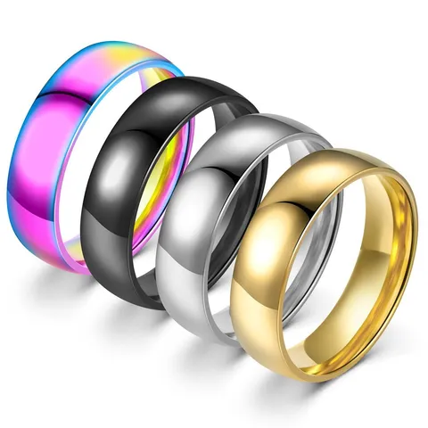 Minimalist Edelstahl Schlichter Ring Für Herren Damen Koreanischen Stil Hochglanzpoliert Wölbung Band Ring Glatt Vielseitig Hand Schmuck Fingerring Geschenk