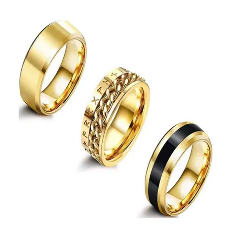 Anillo Giratorio de Acero de Titanio para Hombre Vintage Números Romanos Descompresión Cadena Anillo de Banda Regalo Joyería