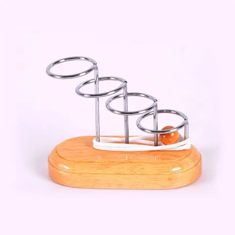 Wooden Brain Teaser Puzzle Interlocking Unlock Game Classical Wire String Puzzle Educational Toy For Kids Adults