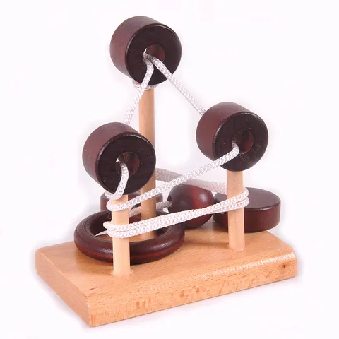 Klassisches Holz Denkspiel Puzzle für Erwachsene Lernspiel Interlocking Spielzeug Holzmechanisches Puzzle