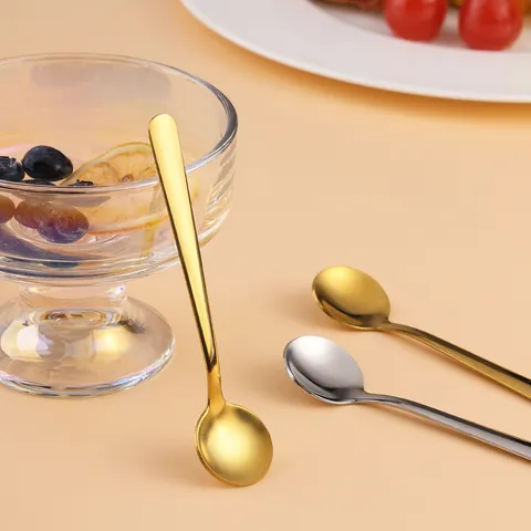 304 Edelstahl Rundlöffel Modern Minimalistisch Kaffee Dessert Löffel Rührlöffel Küche Geschirr